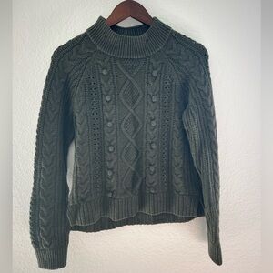J Crew Olive Green Mock Neck Sweater Size XS/S